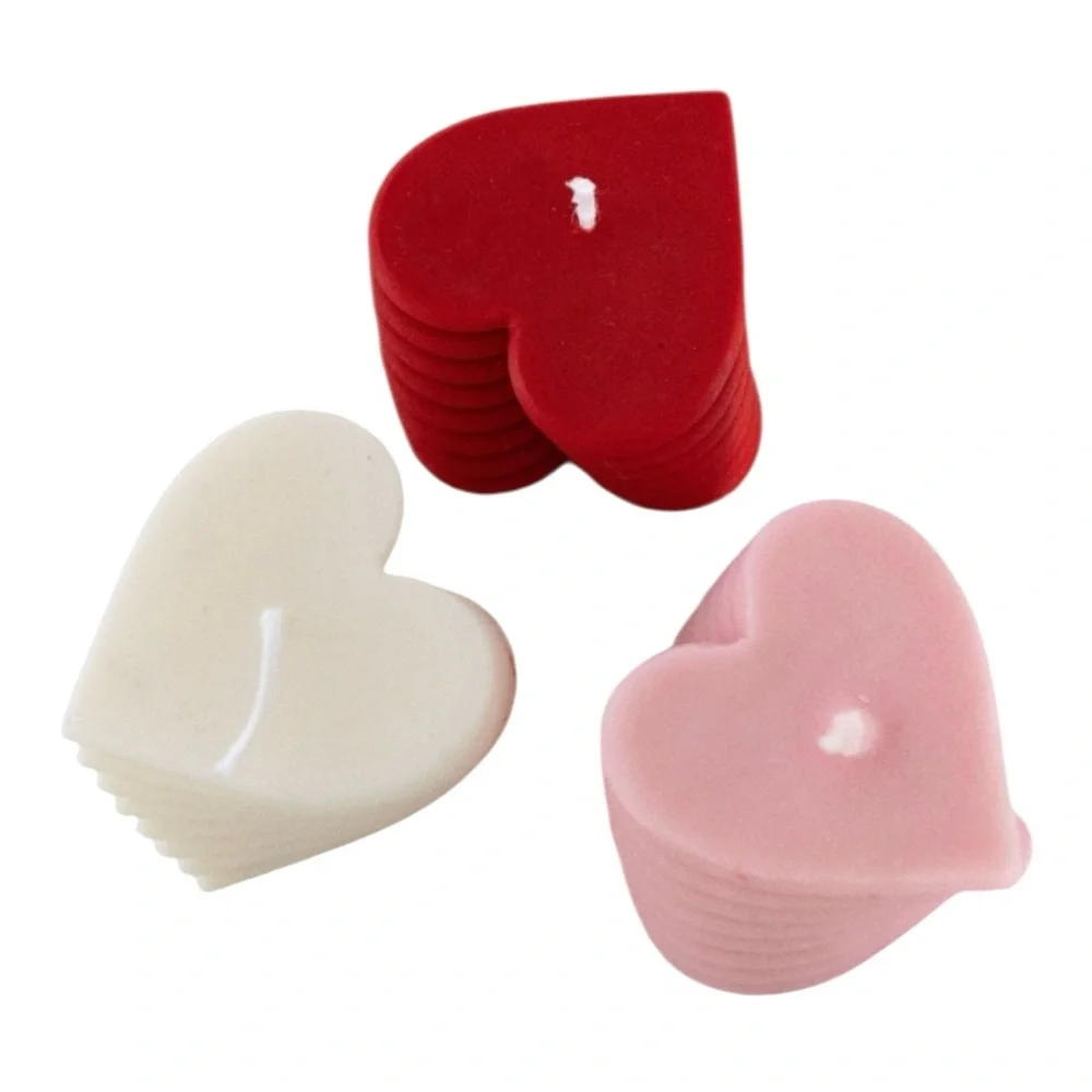 Heart Stack Votive Candles - Pink, Red & White - handmade